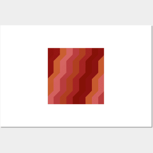 Red Zigzag Pattern Posters and Art